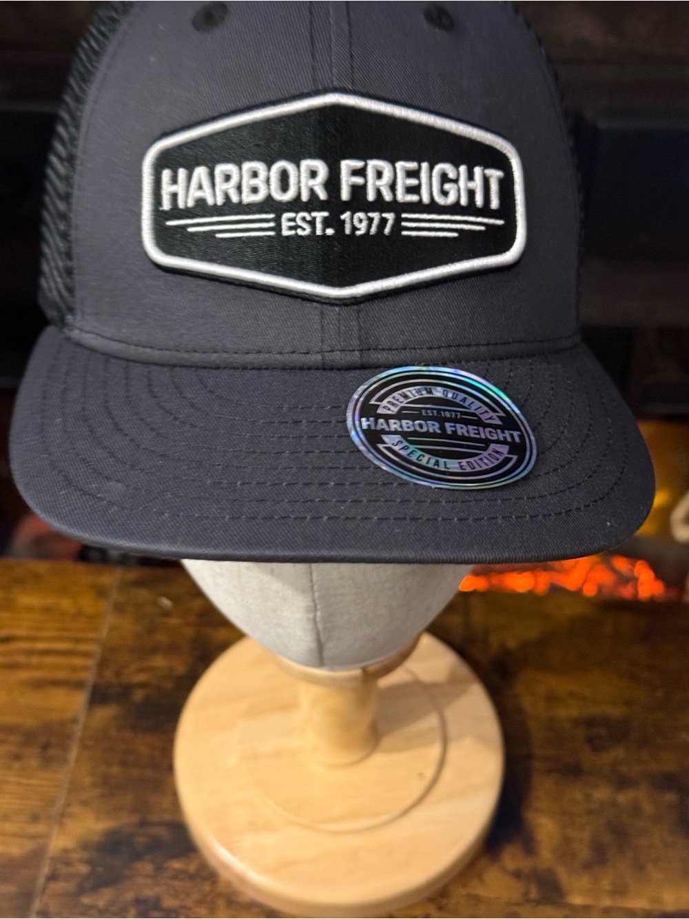 Harbor Freight Black Logo Trucker Hat